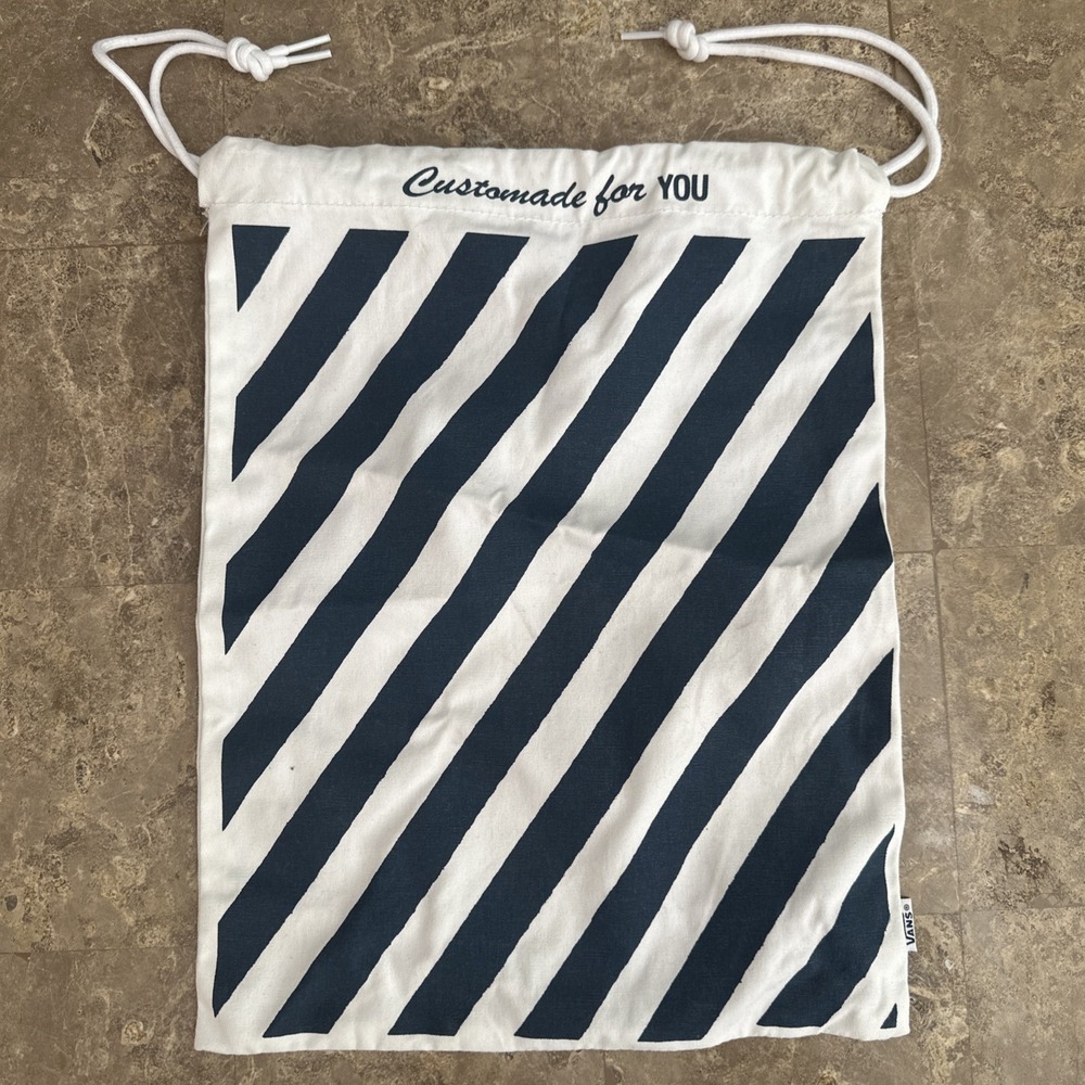 Vans Drawstring Skate Bag Custom Made For You Blue‎ White Stripe Skateboard